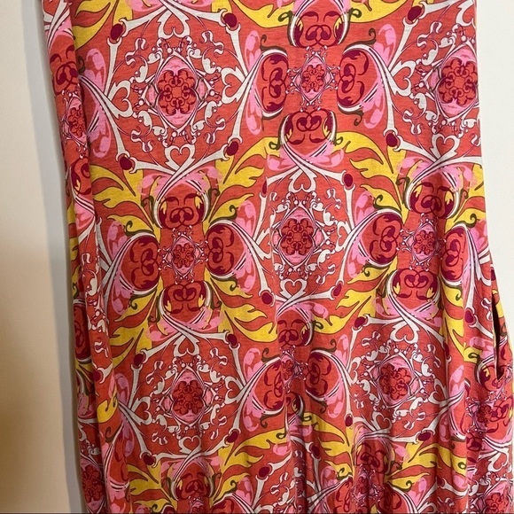 Soft Surroundings Pink Geometric Summer Maxi Dress 26E22 Sleeveless Cotton - Picture 4 of 7